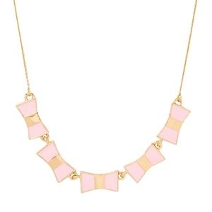 kate spade Pink and Gold Bow Necklace